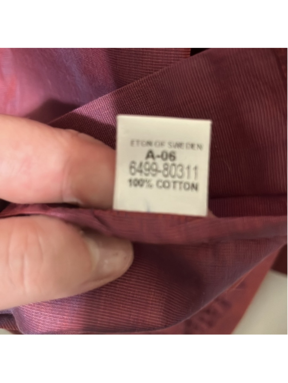 Eden 100% Cotton Red Metallic Button Down Shirt - Picture 3 of 4